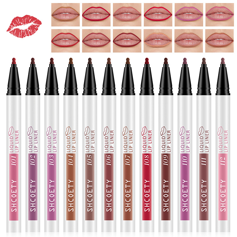 2 in 1 Matte Liquid Lip Liner Lip Tint Stain Marker Pen