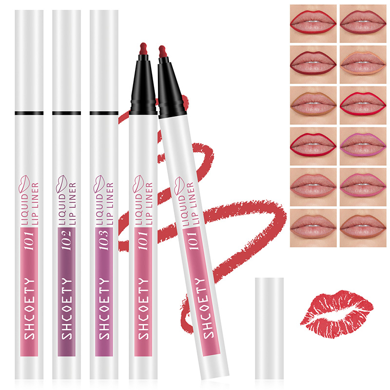 2 in 1 Matte Liquid Lip Liner Lip Tint Stain Marker Pen