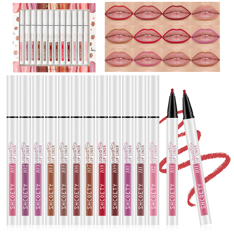 2 in 1 Matte Liquid Lip Liner Lip Tint Stain Marker Pen