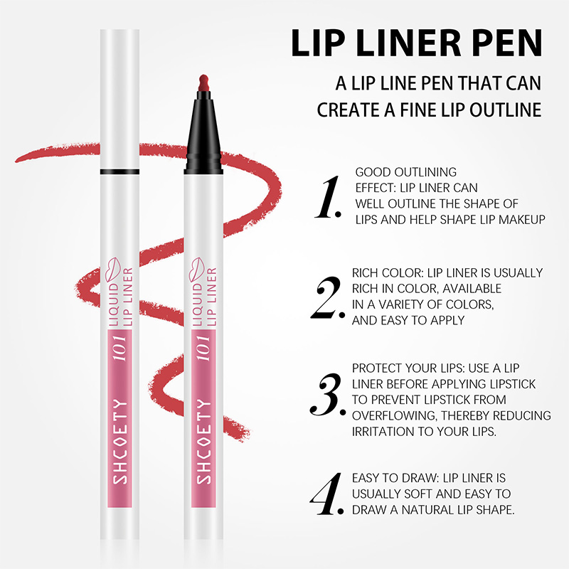 2 in 1 Matte Liquid Lip Liner Lip Tint Stain Marker Pen