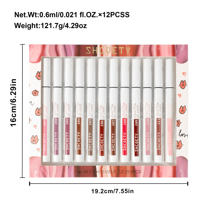 2 in 1 Matte Liquid Lip Liner Lip Tint Stain Marker Pen