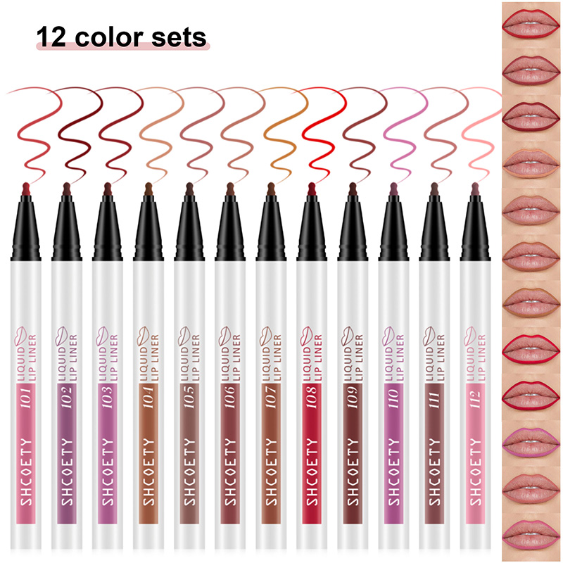 2 in 1 Matte Liquid Lip Liner Lip Tint Stain Marker Pen